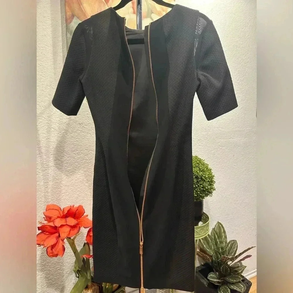 Ted Baker London navy floral Bodycon dress size 1 - Picture 6 of 12